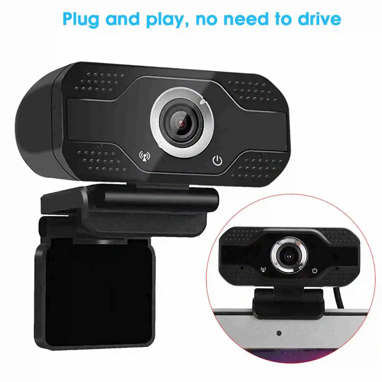 2026Webcam with Microphone, USB Computer Camera for Online Class Video Calls, Zoom, Teams, Streaming