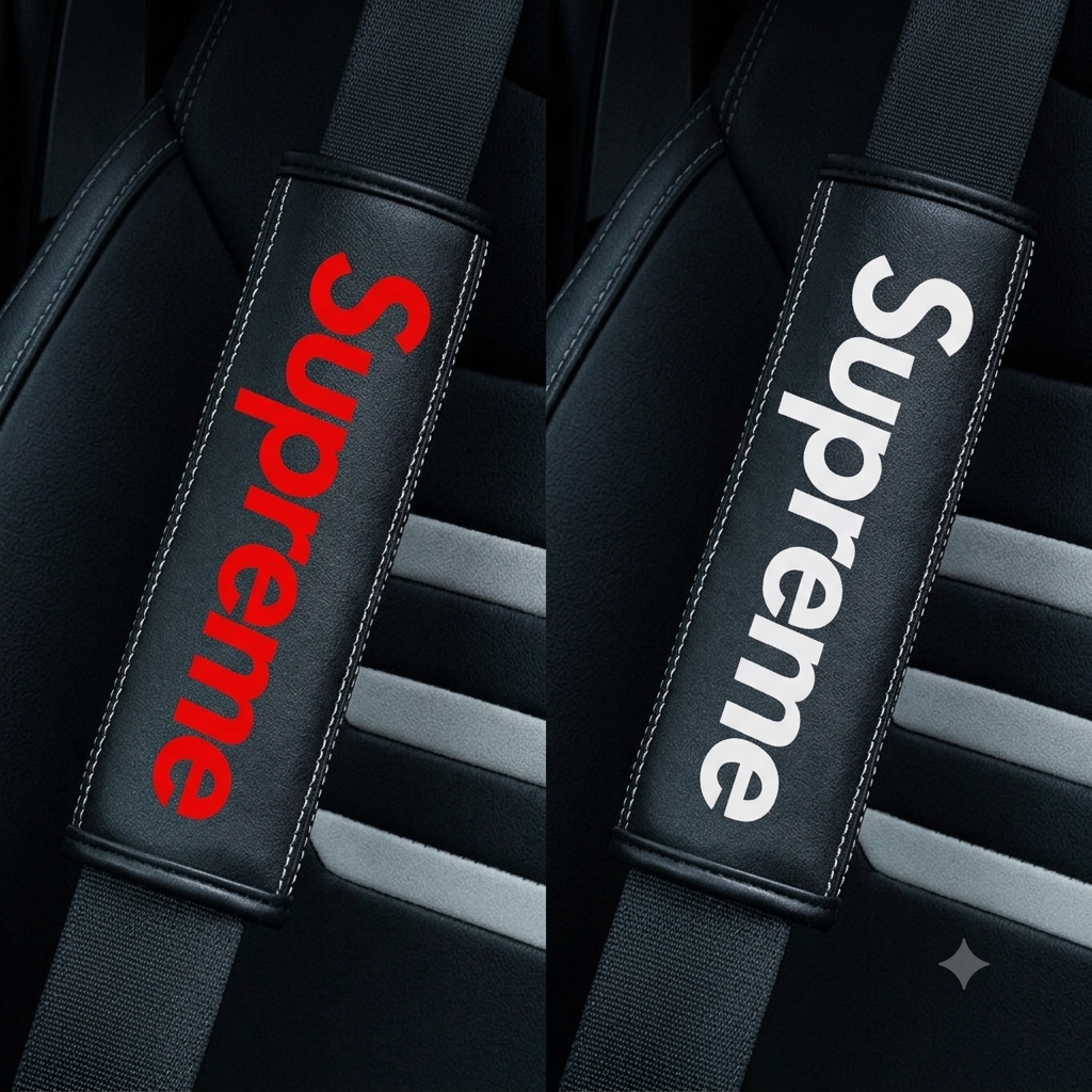 SUP Hypebeast Style Leather Seat Belt Covers