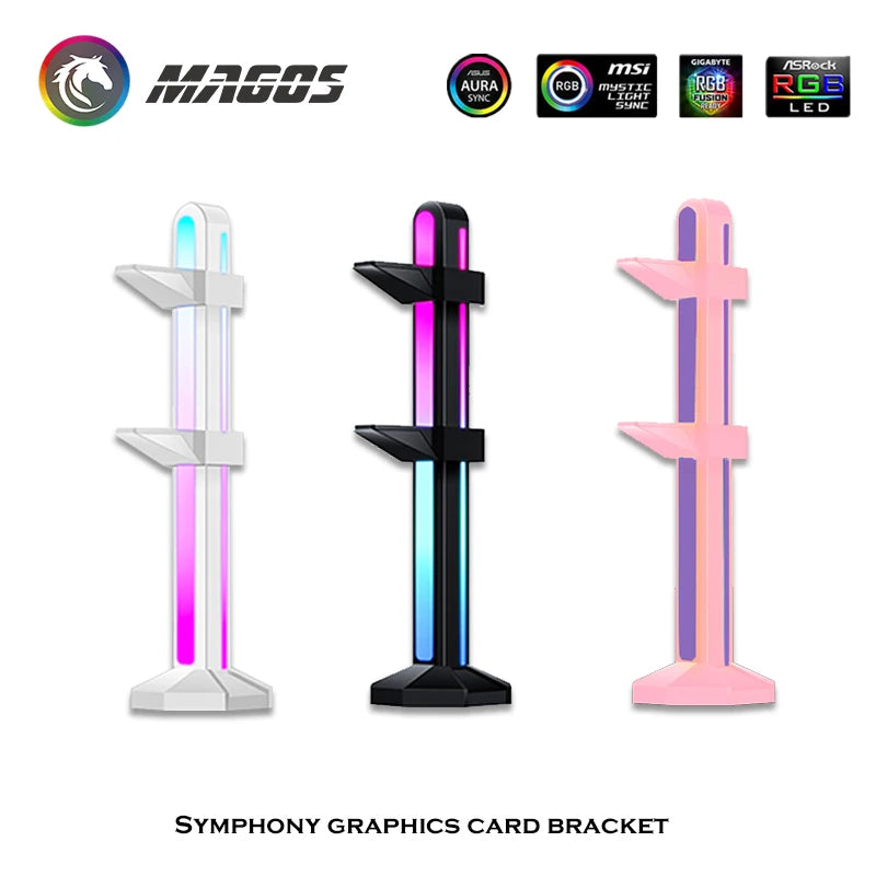 Graphics Card Stand Frame Holder Bracket ARGB Video Card GPU Brace Support for Chassis Motherboard ASUS M/B 12V/5V AURA SYNC