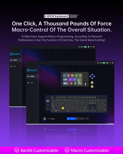 Bluetooth Wired USB Wireless Keyboard Hot Swap Wired Mechanical keyboard with roller 12Keys Programmer Keypad