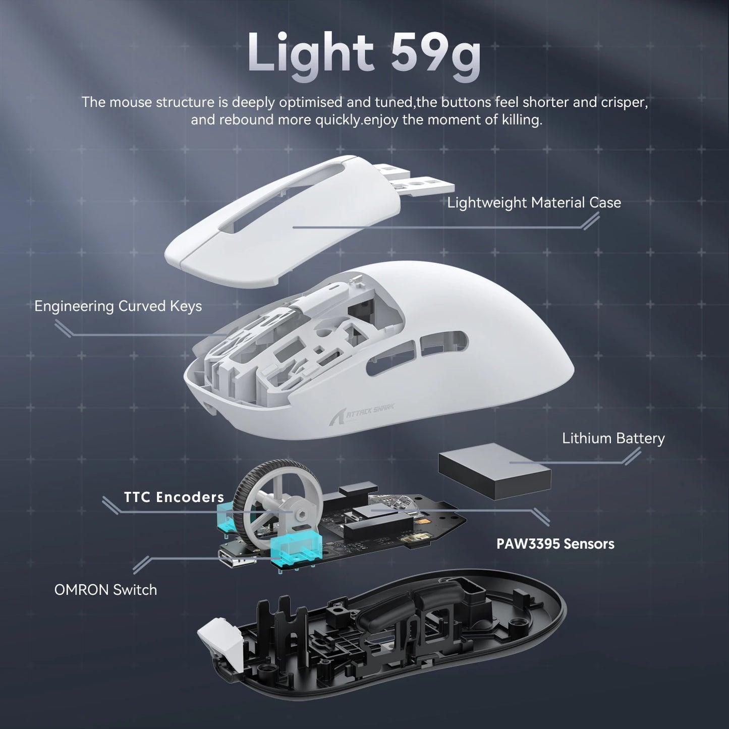 Attack Shark X3 X3Pro Wireless Tri-Mode Gaming Mouse 26K DPI PAW3395 Computer Gaming Peripherals CSGO Valorant Office Gift