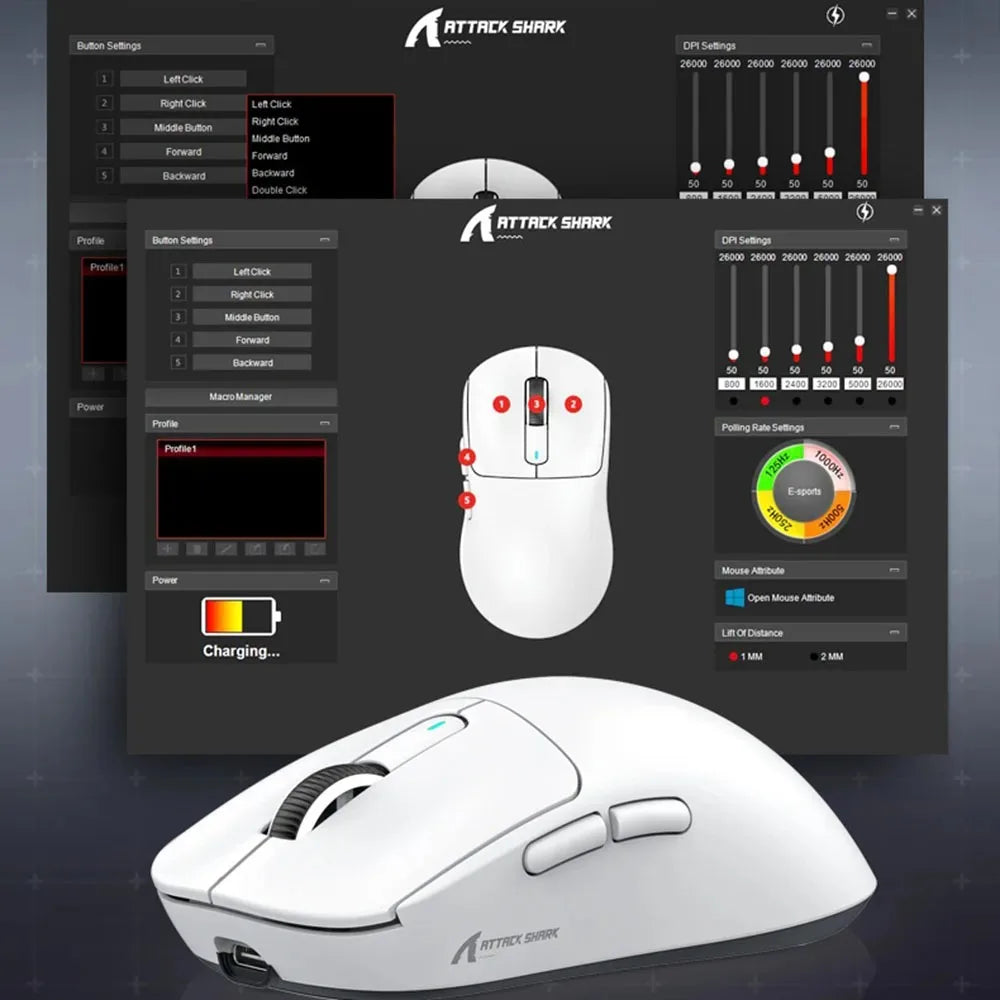 ATTACK SHARK X3Pro X3 8K Wireless Gaming Mouse 26K DPI Tri-Mode Bluetooth Wired 2.4G Ultra-Light Ergonomic For VALORANT, FPS