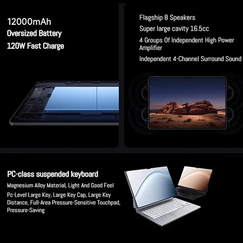 Mi Xiaomi Pad 7 Ultra  Tablet XRING O1 Processor 14-inch 3.2K 120Hz  OLED Screen 12000 mAh | 120W fast charging HyperOS 2 Mi Pad