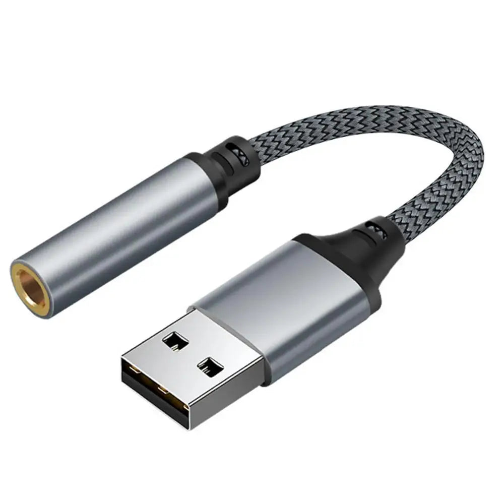 USB External Sound Card 3.5mm Jack Female Audio Adapter Headphone Micphone Sound Adapter for PC Laptop USB to 3.5mm Audio Cable