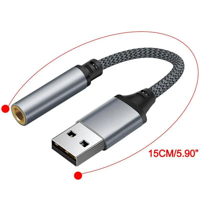 USB External Sound Card 3.5mm Jack Female Audio Adapter Headphone Micphone Sound Adapter for PC Laptop USB to 3.5mm Audio Cable